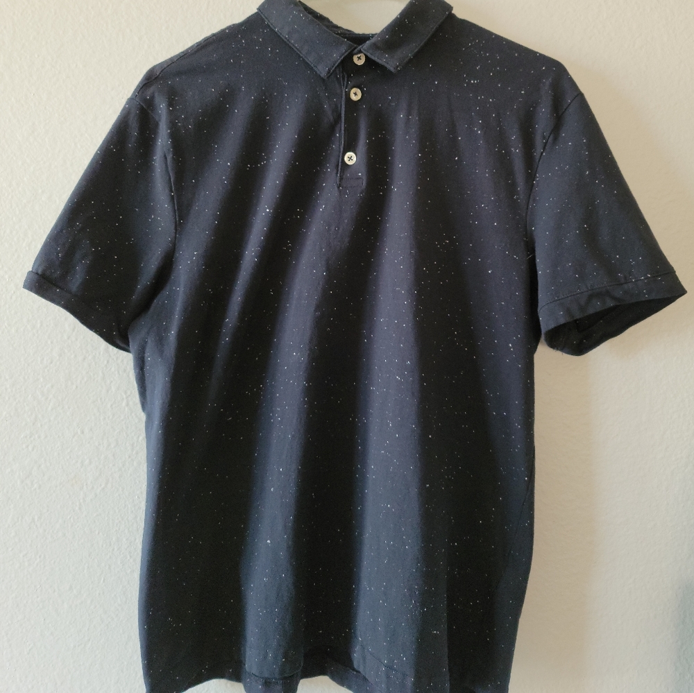 H & M Men's slim fit speckled polo shirt